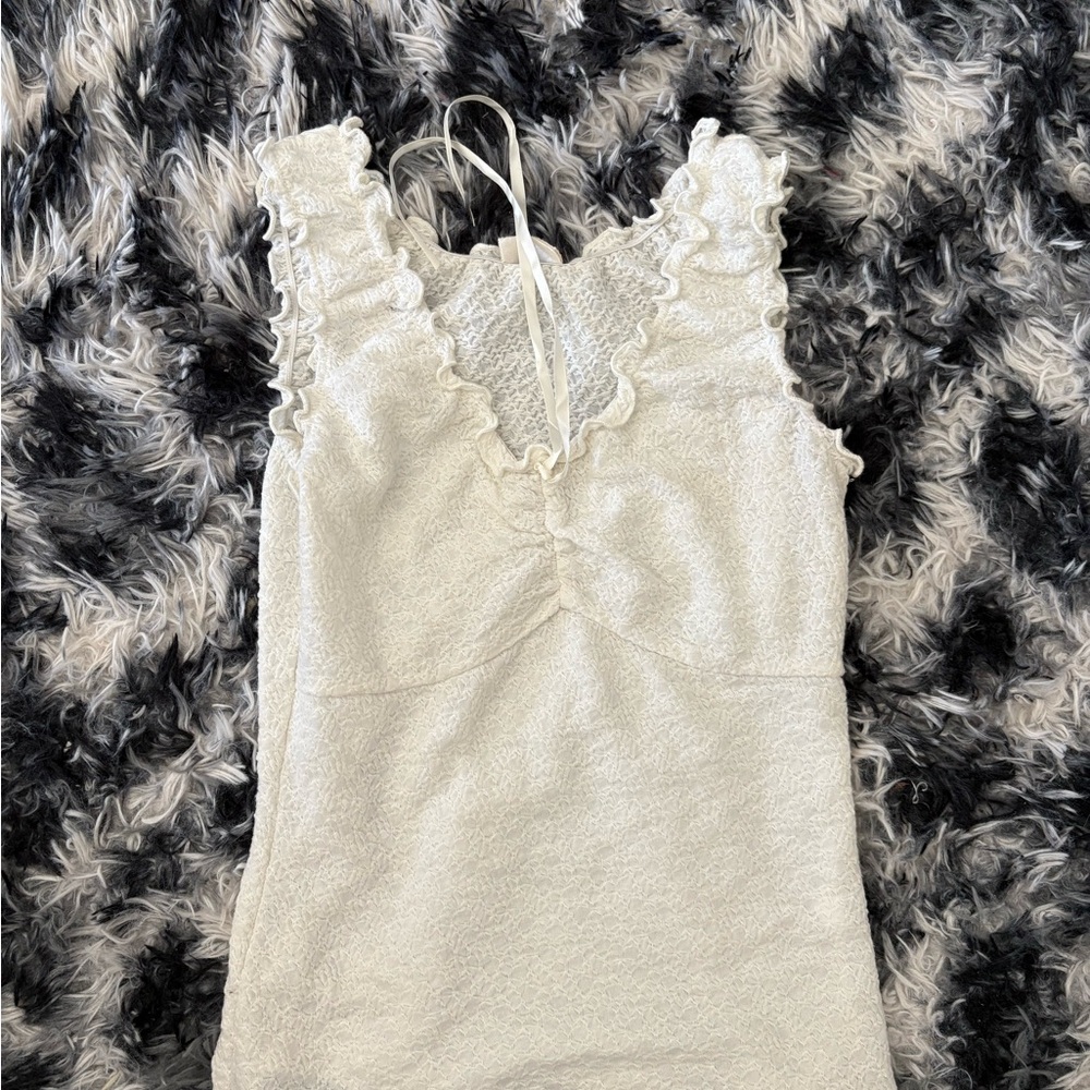 Brandy Melville Cream Ruffled Camisole